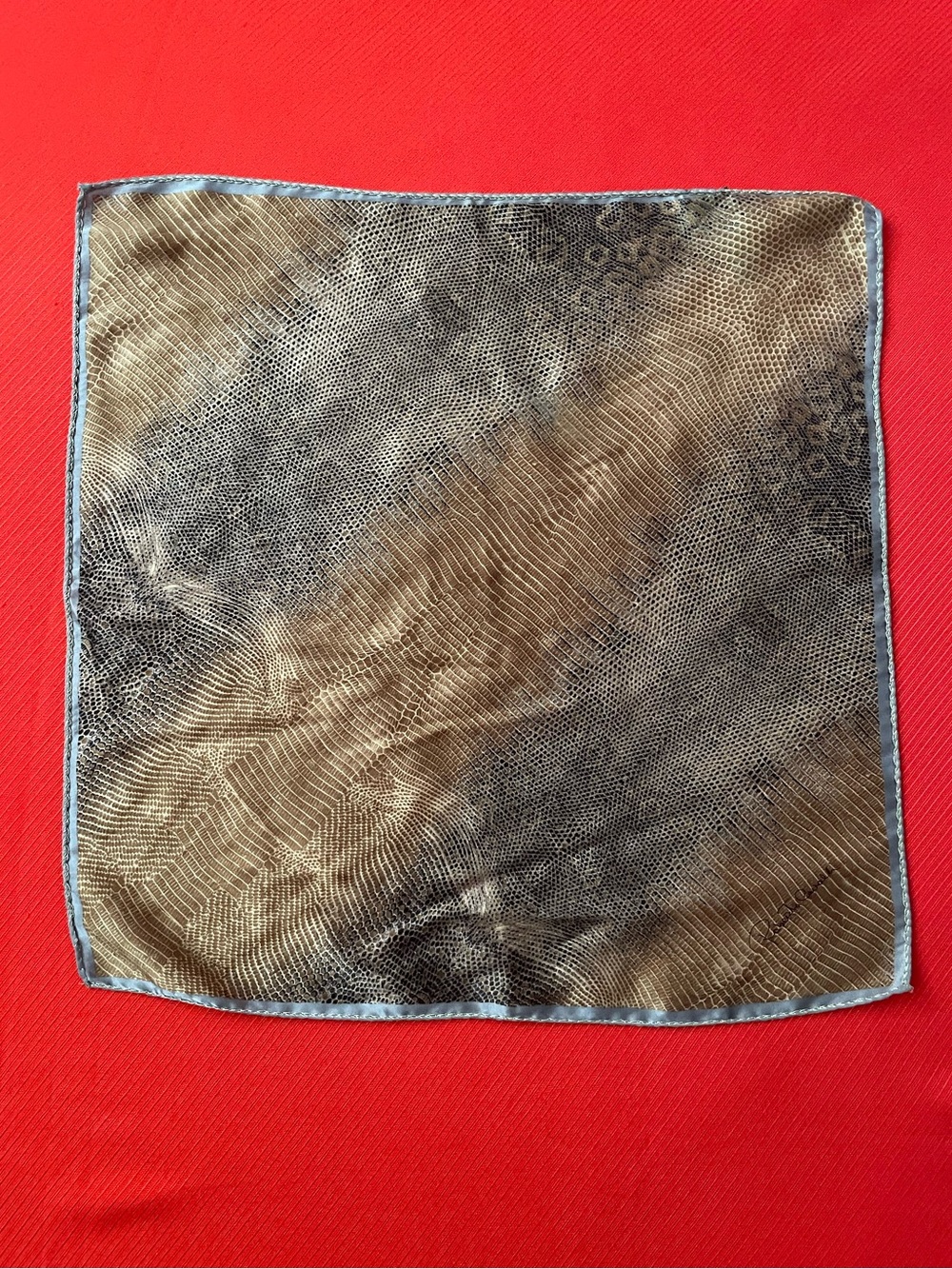 Roberto Cavalli Vintage Beige and Gray Animal-Print Silk Scarf